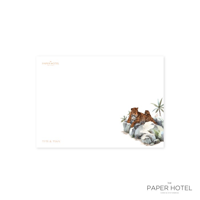

NOTECARD - THE LEOPARD (PERSONALIZED INITIALS/ NAME, 16PCS)