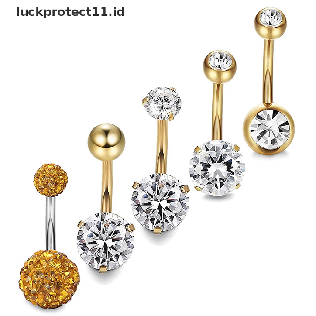 /Fashion Hot// Fashion// 5PCS/Set Cincin Pusar Pusar Kristal Stainless Steel Bar Perhiasan.