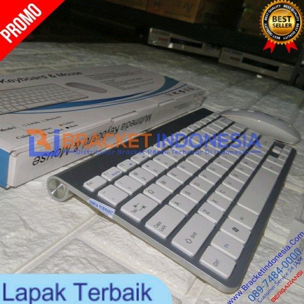 Keyboard Wireless Pc Komputer Lapotop Original Putih