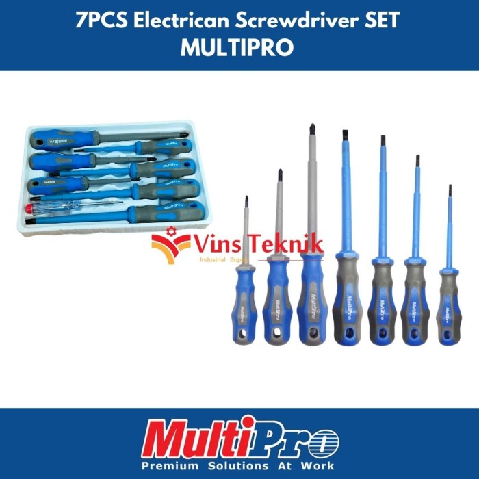 Obeng Listrik Set Heavy Duty Multipro 7Pcs Electrican Screwdriver Set