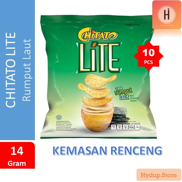 

Chitato Lite Keripik Kentang Rasa Rumput Laut Renceng isi 10 Kemasan 14 Gram