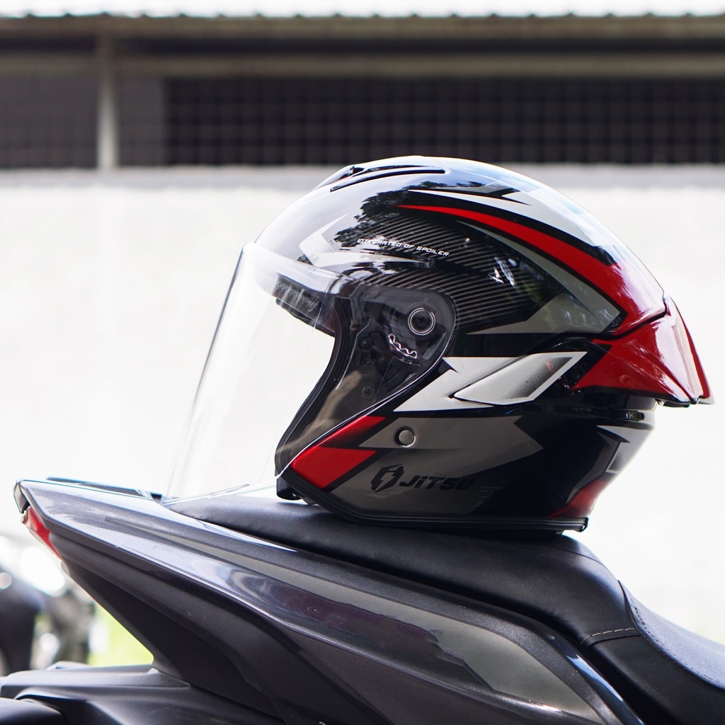 Helm Jitsu JS1 Motif series Premium SNI Visor Venom Clear