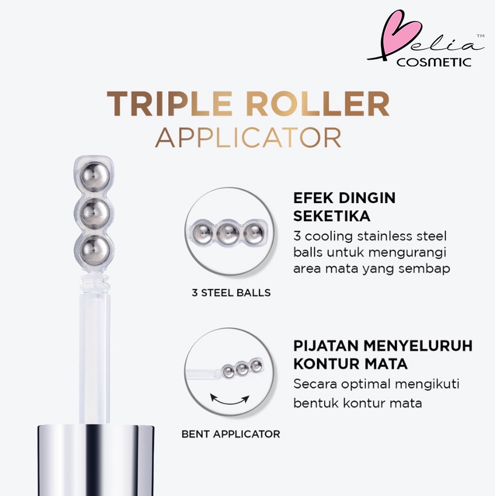 ❤ BELIA ❤ L'Oreal Paris Triple Roller 2.5% Hyaluron + 'Caffeine' Eye Serum | Hyaluronic Acid Loreal Serum Mata | BPOM