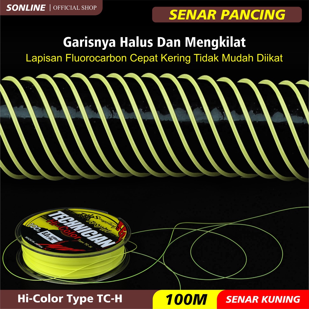 SONLINE Tali Pancing Technician 100M Fishing line Senar Pancing Fishing Line Strength 3.80kg-21.5kg Sangatkuat