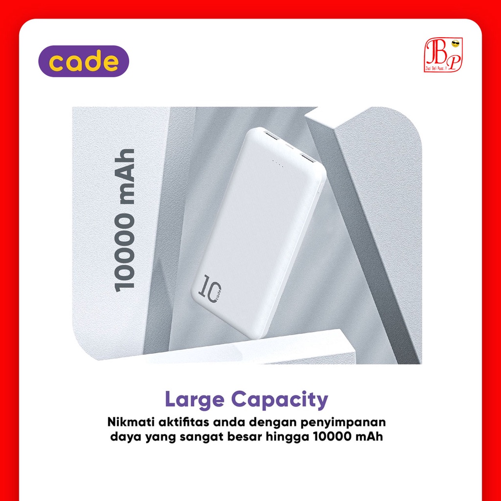 CADE Powerbank 10000mAh CA-P11 Dual Port Input Fast Charging