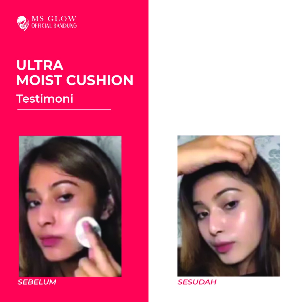 MS Glow Ultra Moist Cushion Light or Medium - By MsGlowofficialbandung