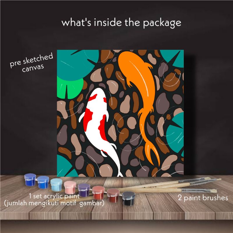 

KOI PAINT BY NUMBER , PAKET LUKIS PAINT BY NUMBER