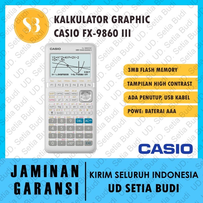 

FREE ONGKIR Kalkulator Graphic / Scientific Ilmiah Casio FX-9860 GIII