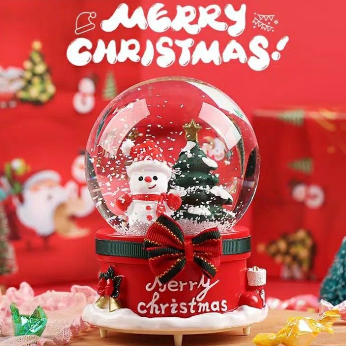 Bola Salju Christmas Santa Claus Kotak Musik Natal Salju
