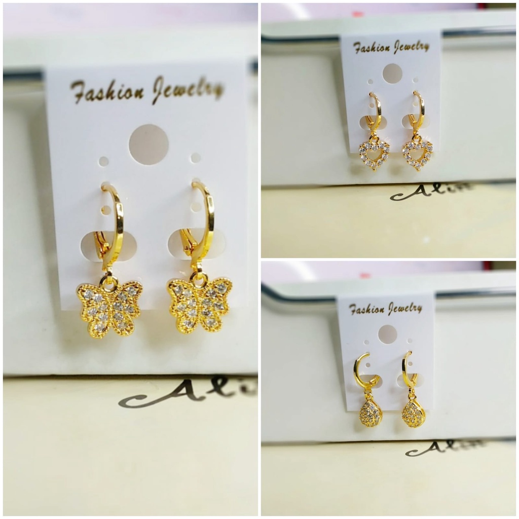 AV11 Grosir Anting Juntay Dewasa Anting Klip Permata