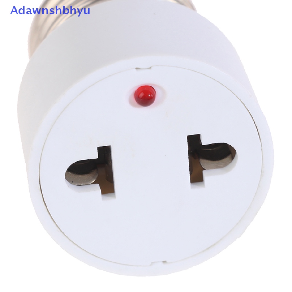 Adhyu 220V E27 ABS Putih Konektor Aksesoris US/EU Plug Screw Bulb Base Adapter ID