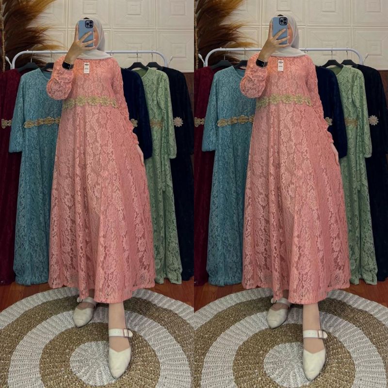 GAMIS BROKAT WANITA  MODEL RENDA KONDANGAN