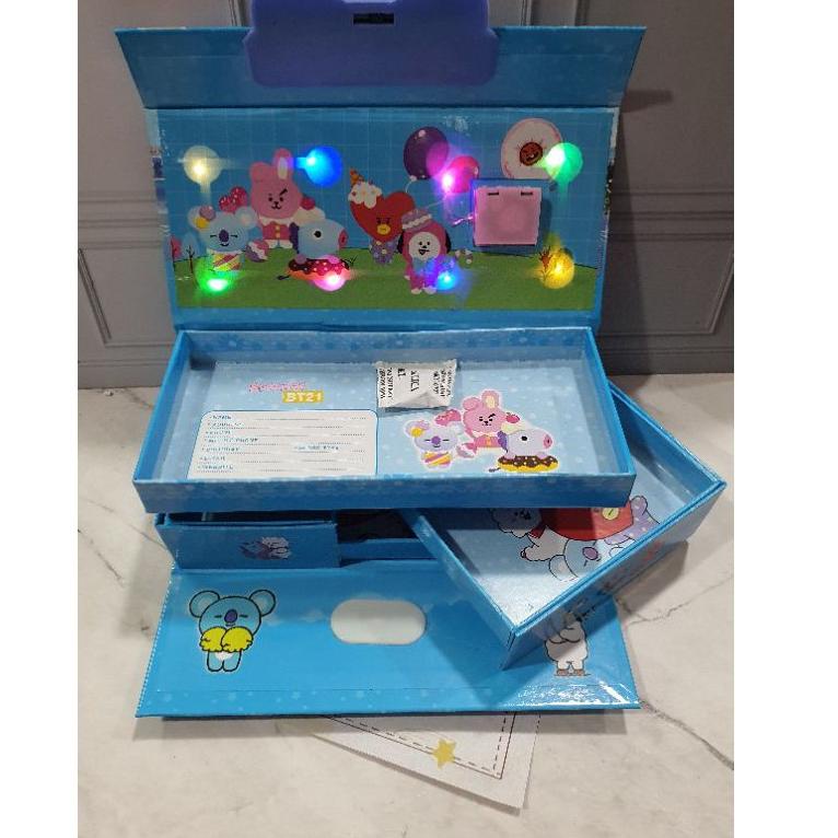 

(L-N9N-㊛) kotak pensil KODE password ada LAMPU/pencil case/KODE LED berkualitas