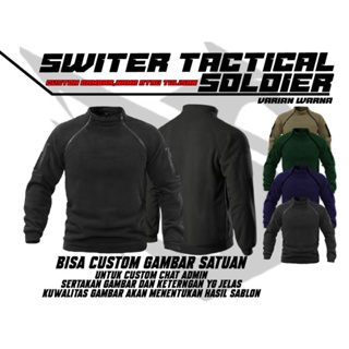 sweater tactical soldier bisa custom logo dan tulisan