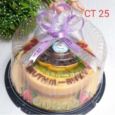 Mika Kue Tart Mika Tumpeng Bulat CT25 Warna Hitam Isi 10PCS Alas dan Tutup