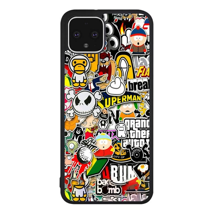 Casing Case Google Pixel 3 4 4a 5 5a 6 7 XL Pro doodle draw random D01