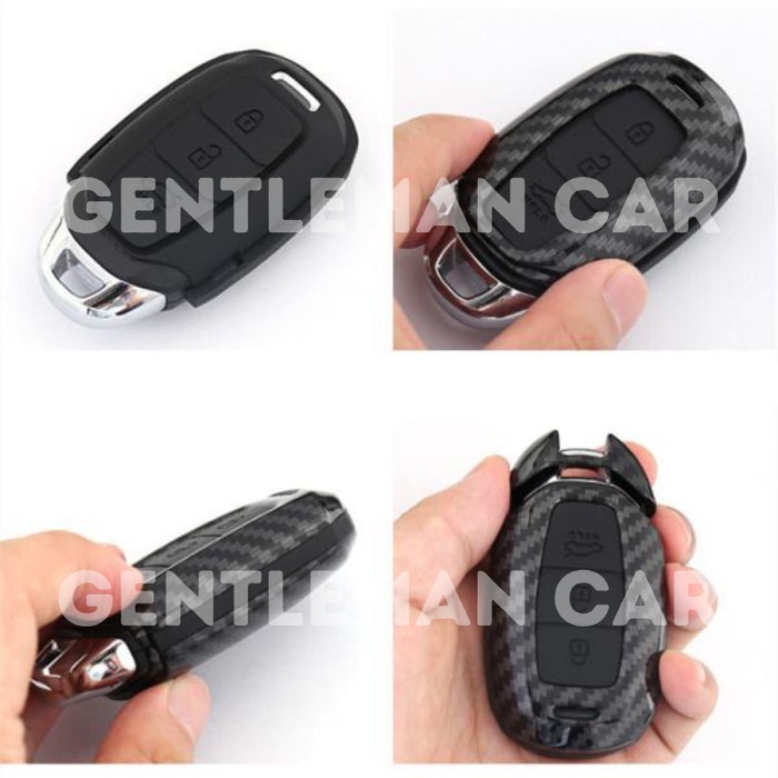 Cover Carbon Casing Kunci Smart Key Keyless New Hyundai Palisade Kona Santa FE 2021++