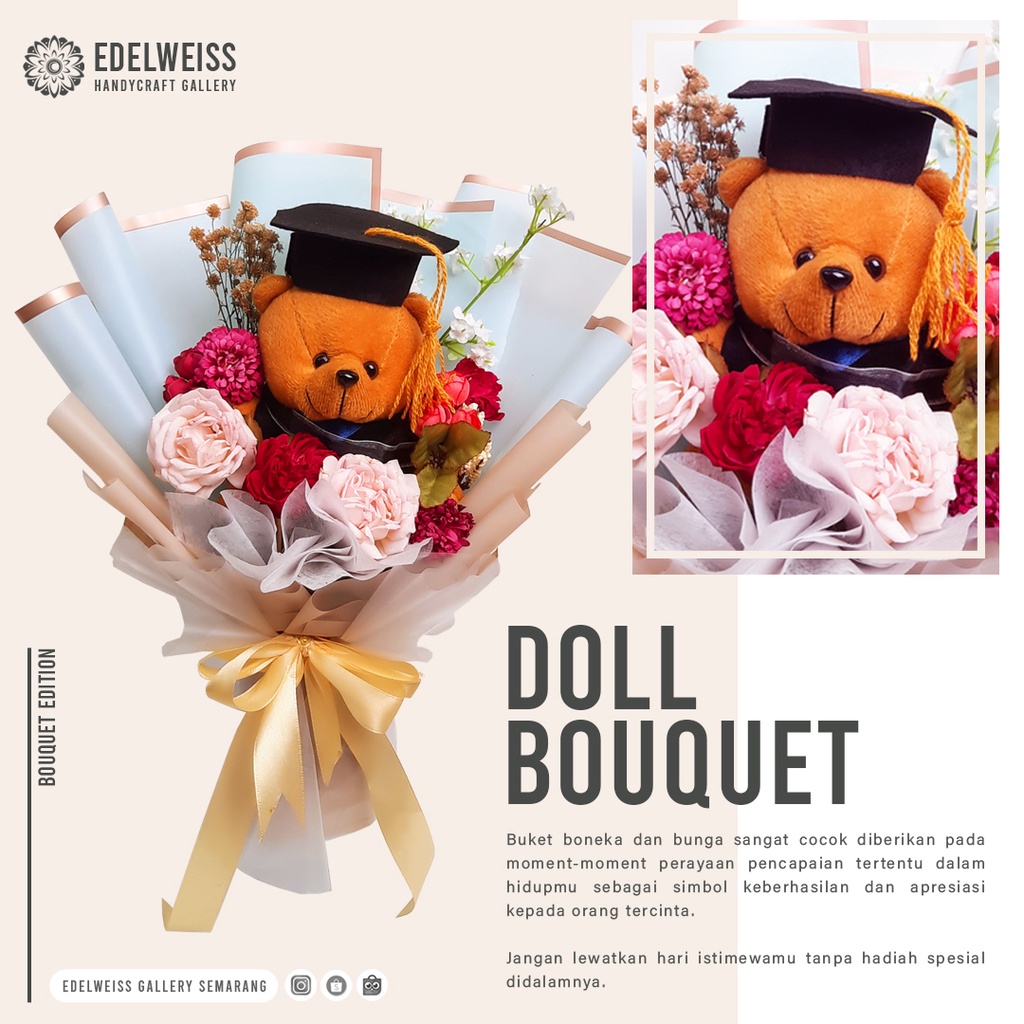 Buket boneka wisuda semarang | Bouquet wisuda | Graduation Bouquet | Buket Boneka | Bunga artificial