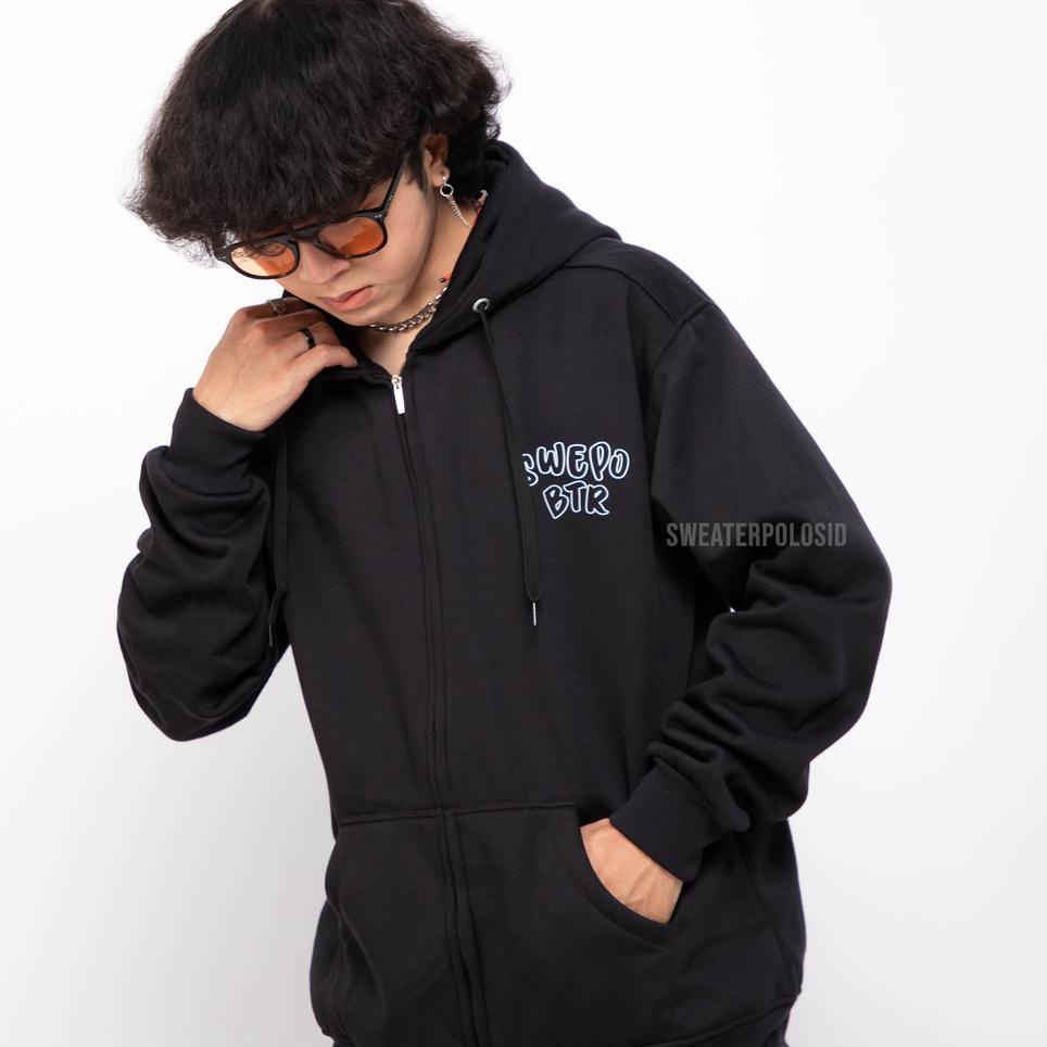 Tren Terbaru SWEPO x BTR — Hoodie Zipper Swepo Moon Size M-XXL