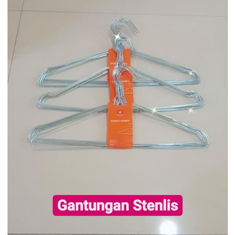 10 pcs Hanger Gantungan baju stainles 10 pcs Anti karat - Indokurnia STAINLES