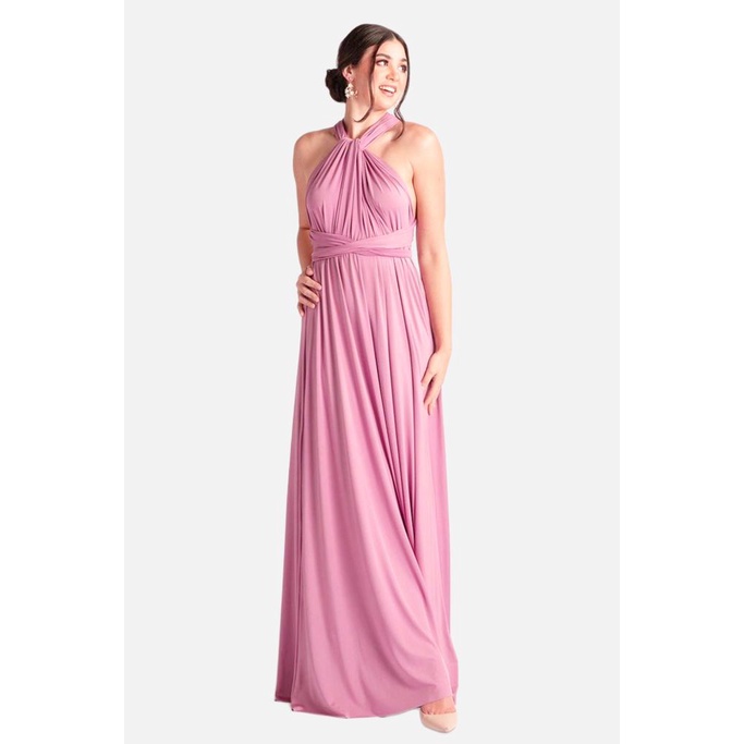 READY FREE KEMBEN Premium Multiway Dress Bridesmaid Convertible Infinity Dress Pesta Baju Pesta Party Dress Pink Rose Pink Muda Dusty Pink Soft