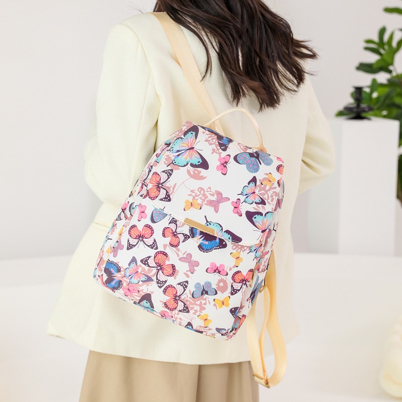 TAS RANSEL WANITA BACKPACK NILON MOTIF KUPU-KUPU CALENIA TA721M4 IMPORT MURAH PREMIUM GENDONG PUNGGUNG SEKOLAH KOREA LUCU KERJA KULIAH BESAR BRANDED BATAM REMAJA CEWEK BATAM KEKINIAN