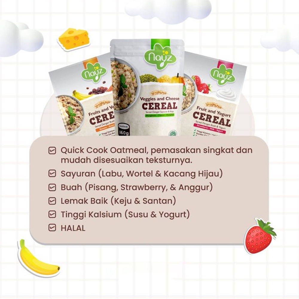 Nayz Cereal Anak 160gr Sereal Bayi Dengan Buah dan Sayuran