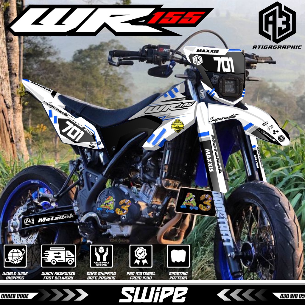 Decal WR 155 Full Body Bebas Custom variasi decal WR155 terbaru keren dekal wr hologram pelangi atri