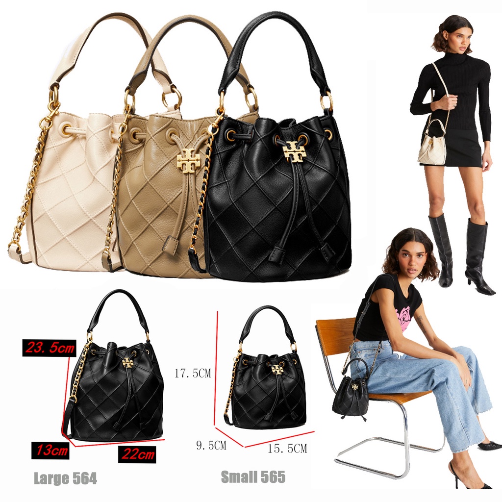Original 2024 New Tory Burch TB Style TB564 565 Fleming Bucket Bag