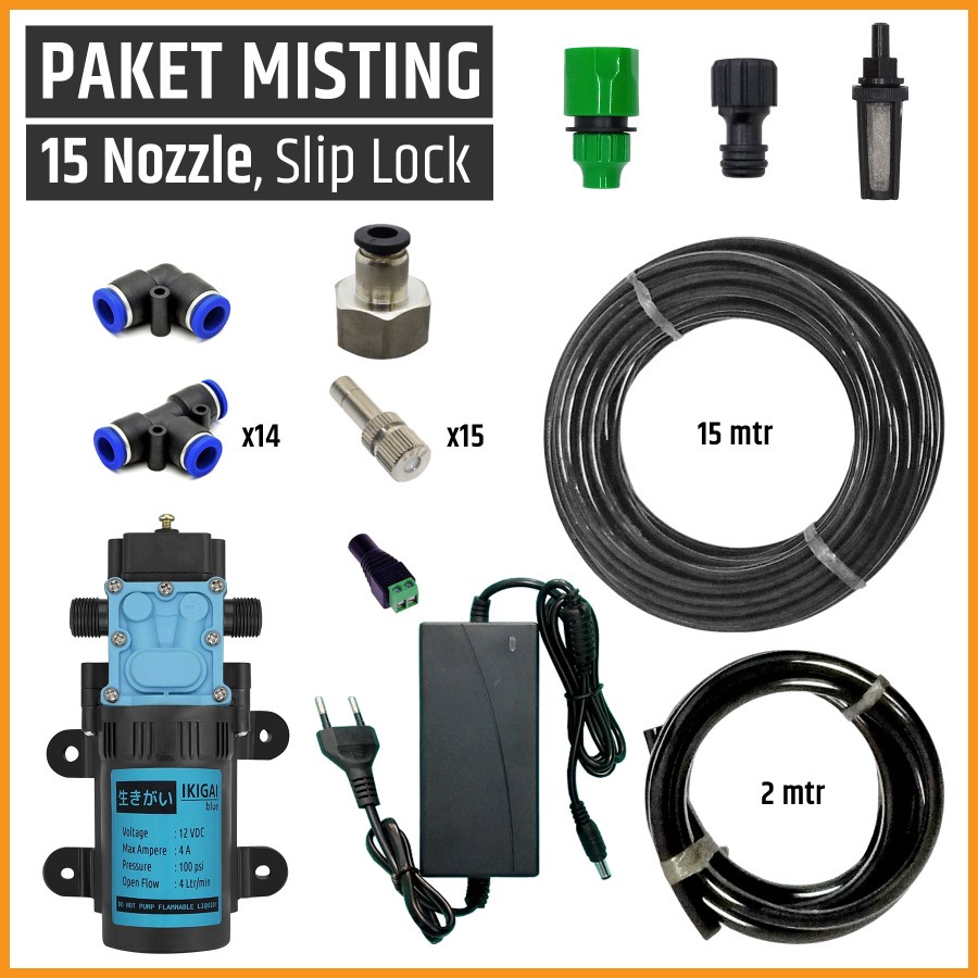 Paket Misting / Kabut / Embun, 15 Mist Nozzle / Titik