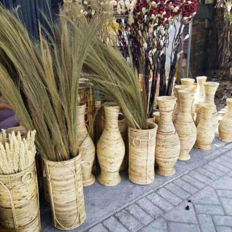 Guci Rotan / Pot Rotan / Vas Rotan / Vas Rotan Anyam / Pot Rotan Estetik