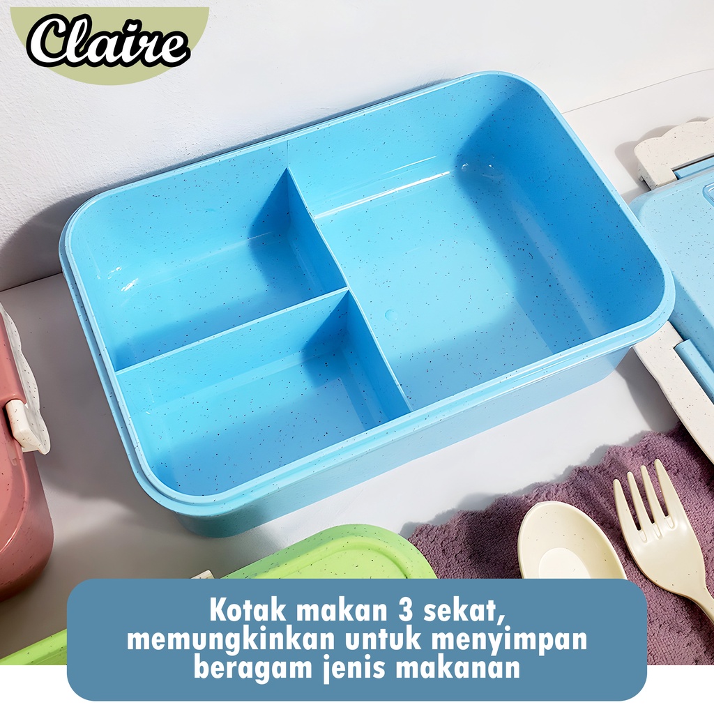 Kotak Makan Jerami  Anti Tumpah / Lunch Box Tempat Makan BPA FREE FREE SENDOK DAN GARPU