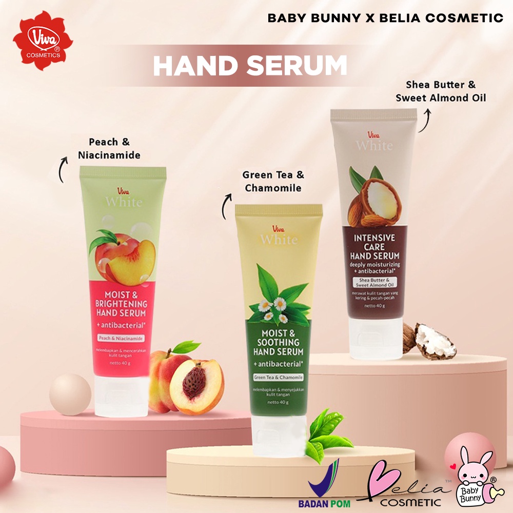 ❤ BELIA ❤ VIVA White Hand Serum + Antibacterial with Moisturizing Complex, pH Balanced &amp; Vitamins (VIT E &amp; PRO VIT B5) - tersedia 3 varian | BPOM