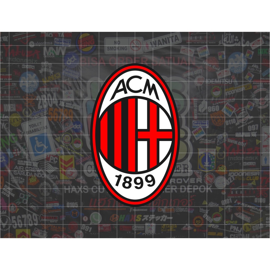 Cutting Sticker AC Milan Ukuran 8 cm Untuk Motor Mobil