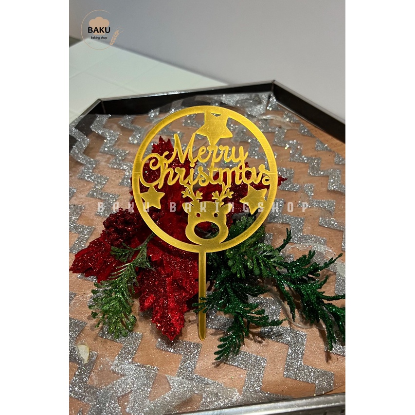 

Cake Topper Bulat Christmas