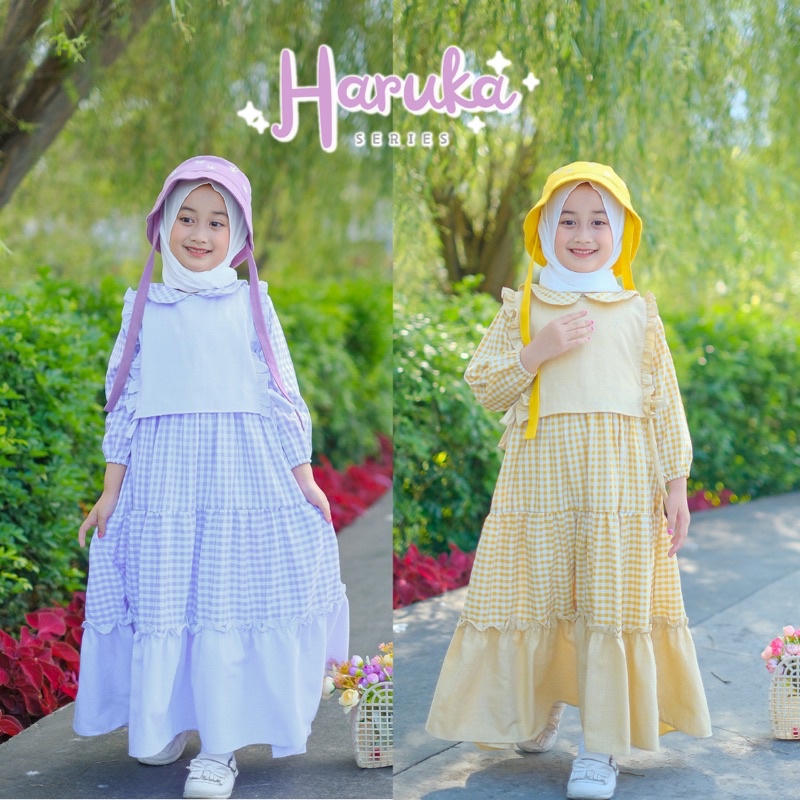 HARUKA DRESS / GAMIS ANAK PEREMPUAN / DRESS ANAK LENGAN PANJANG USIA 2-7 TAHUN