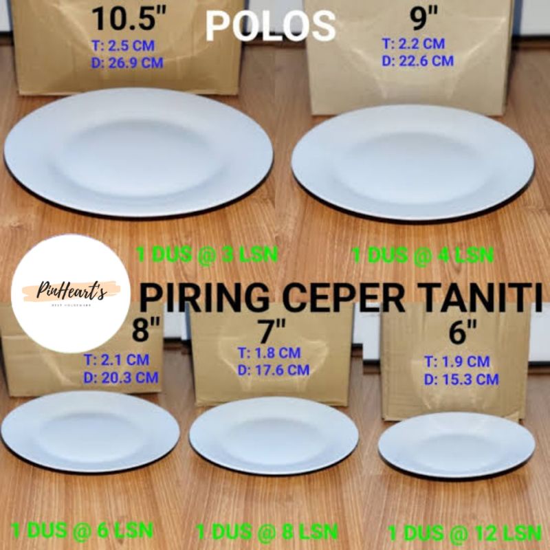 PIRING MAKAN TANITI CEPER PUTIH POLOS | PIRING KERAMIK
