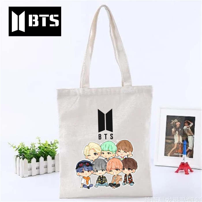 Totebag Tas Tote BTS Kpop Korea Tote bag premium Totebag zipper totebag velcro Termurah