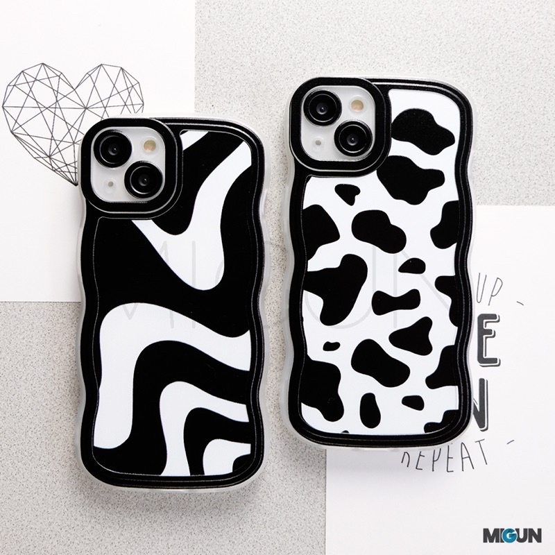 New! Wavy Zebra Moo - Softcase Fullcover for iPhone 7 8 SE2020 7+ 8+ X XS XR XSMAX 11 11PRO 11PROMAX 12 13 PRO PROMAX 14 14PLUS 14PRO 14PROMAX