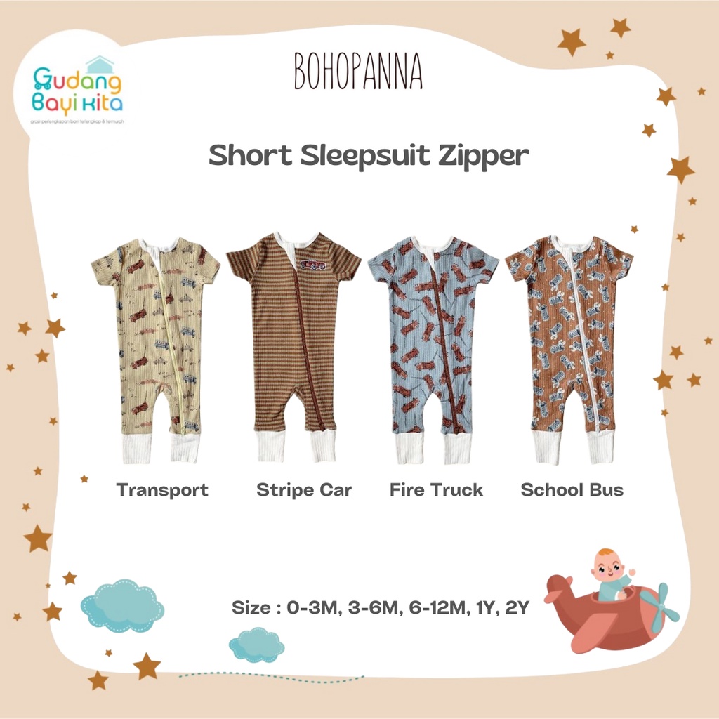 Bohopanna Short Sleepsuit Zipper - Sleepsuit Bohopanna