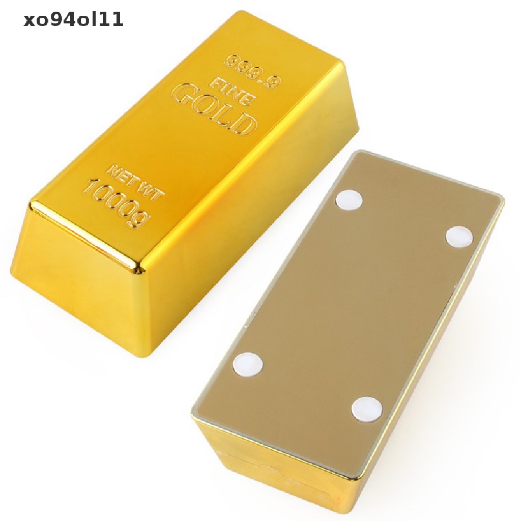 Xo Emas Batangan Palsu Plastik Golden Paperweight Dekorasi Rumah Batangan Bullion Simulasi OL