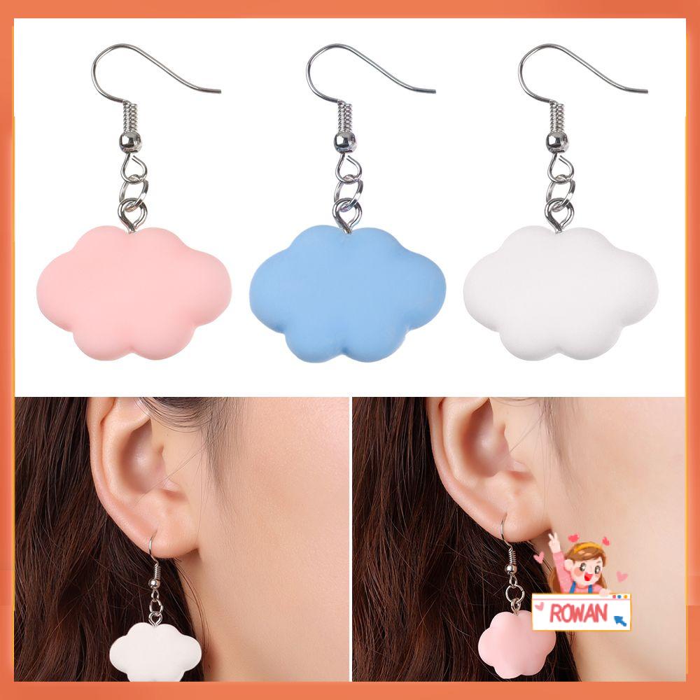 R-bunga Lucu Awan Anting Wanita/Gadis Perhiasan Drop Earrings Drop Menjuntai Kartun