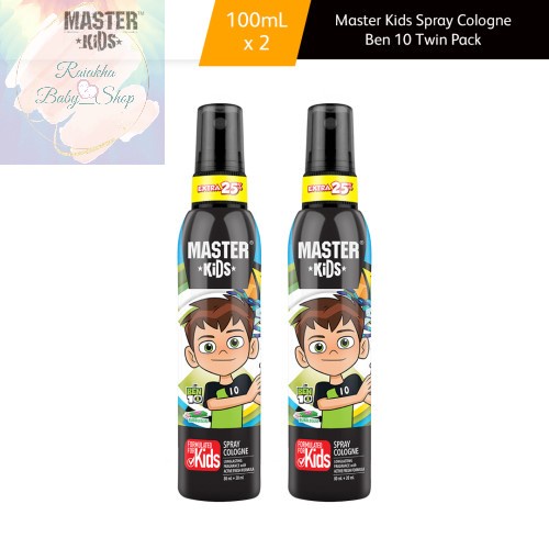 Master Kids Spray Cologne Ben 10 Bottle 100ml Twin Pack