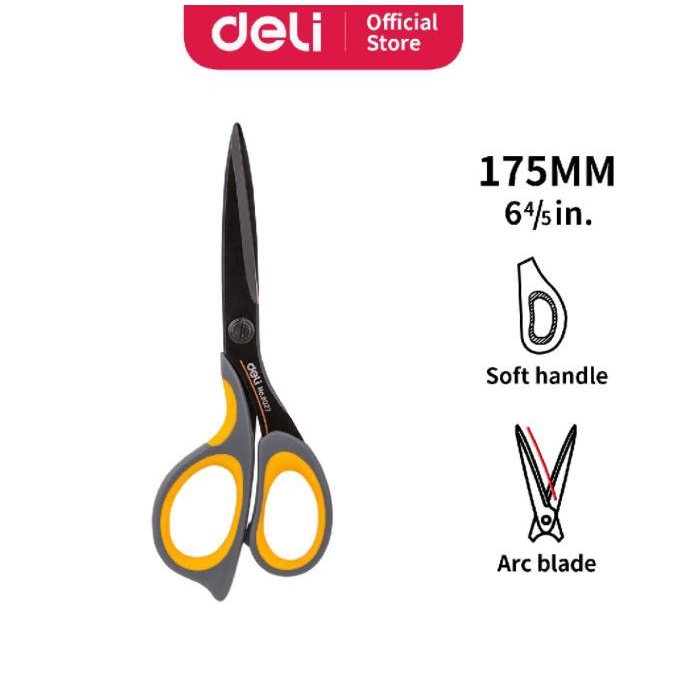 

Deli Gunting dengan pegangan lembut untuk kenyamanan 175mm E6027