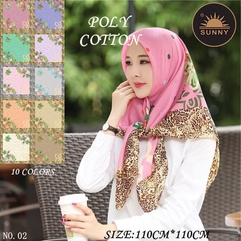 SEGIEMPAT MOTIF SEGI EMPAT EMPORIUM BY SUNNY HIJAB BAHAN KATUN JAHIT TEPI 105 X 105  PREMIUM QUALITY CHEK SEPUASNYA