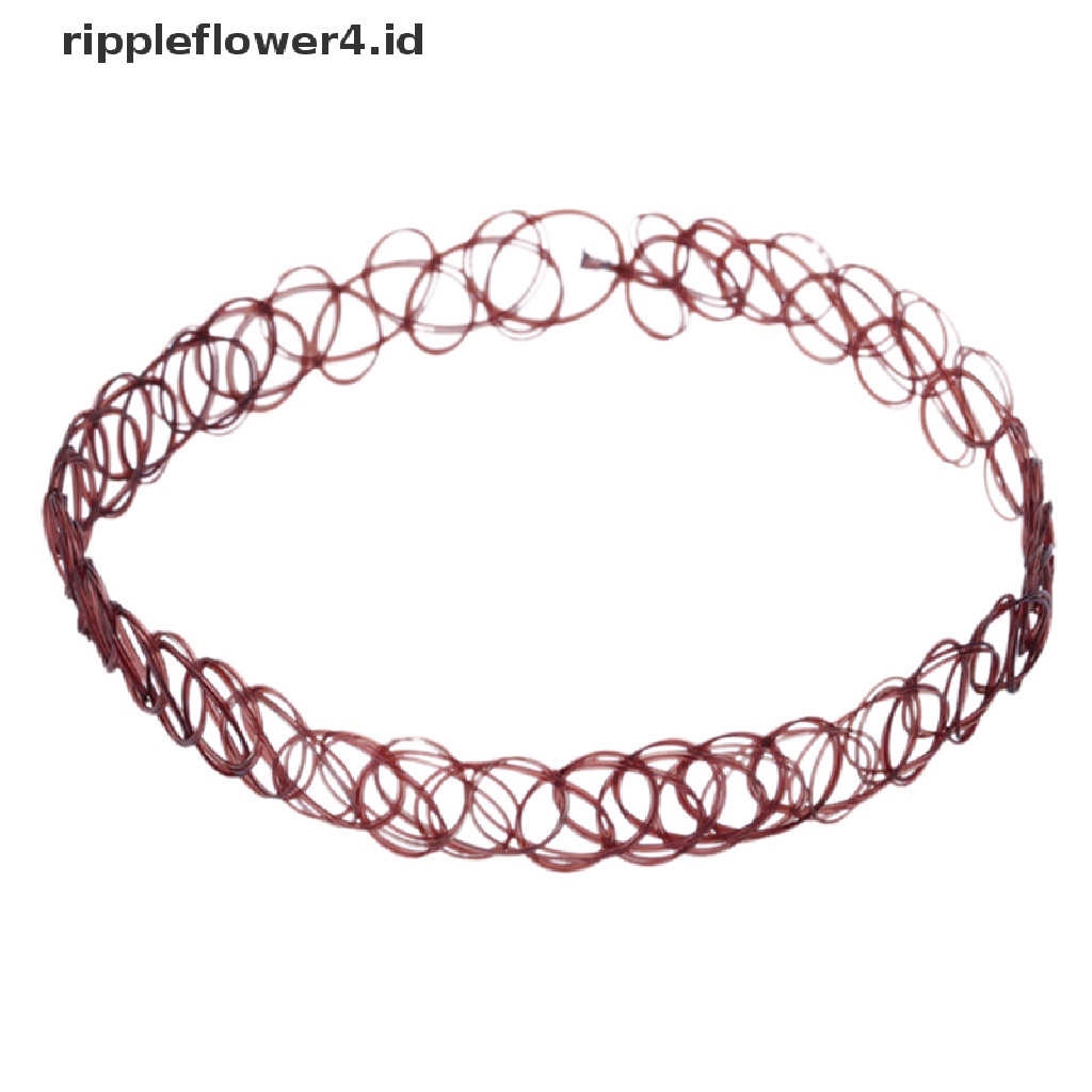 {rippleflower4.id} 12pcs/set Kerah Baru Vintage Stretch Tato Choker Kalung Wanita Gadis Pesona Punk Retro~