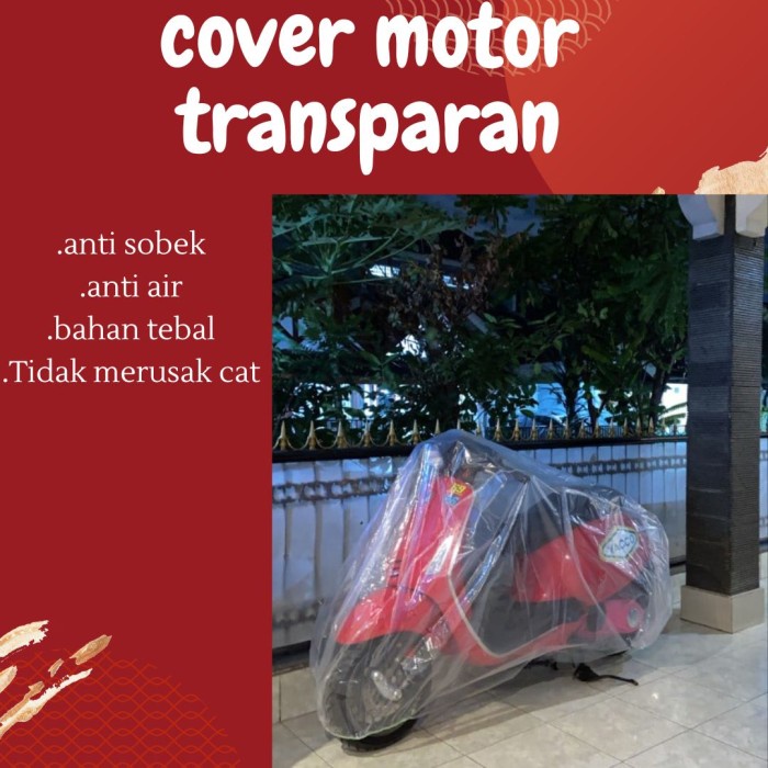 COVER MOTOR TRANSPARAN-SARUNG MOTOR-COVER PLASTIK /NMAX/PCX/HARLEY