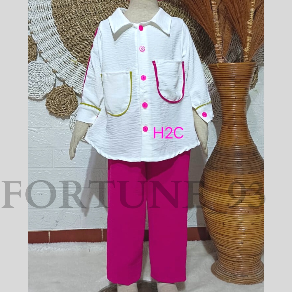 setelan lesti kancing 3 crinkle airflow // setelan anak polos // set anak kimono usia 3 - 11 tahun