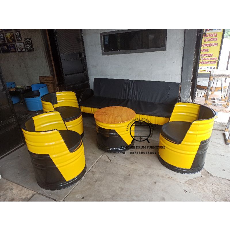 kursi cafe kursi drum custom kursi cafe besi industrial