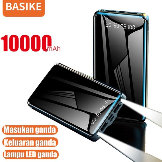 Powerbank 10000Mah Basike Asli Dengan Lampu Led Ganda